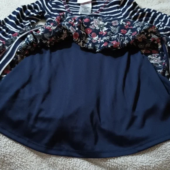 Bonnie Baby 24 Month Navy Blue, White & Burgundy Dress & Diaper Cover Like New! - Picture 6 of 10